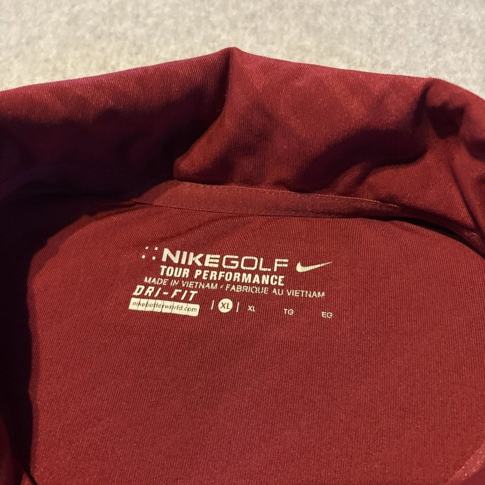 NIKE GOLF Men's Polo Tour Performance Dri Fit‎ Sz XL Red Very Good Cond.